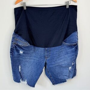 Time and Tru Maternity Blue Denim Shorts (XXL)